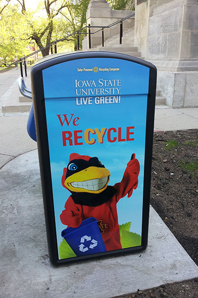 Iowa State Solar recycling compactor. 