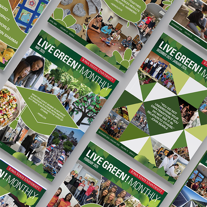 2024-2025 Live Green Monthly Newsletter covers