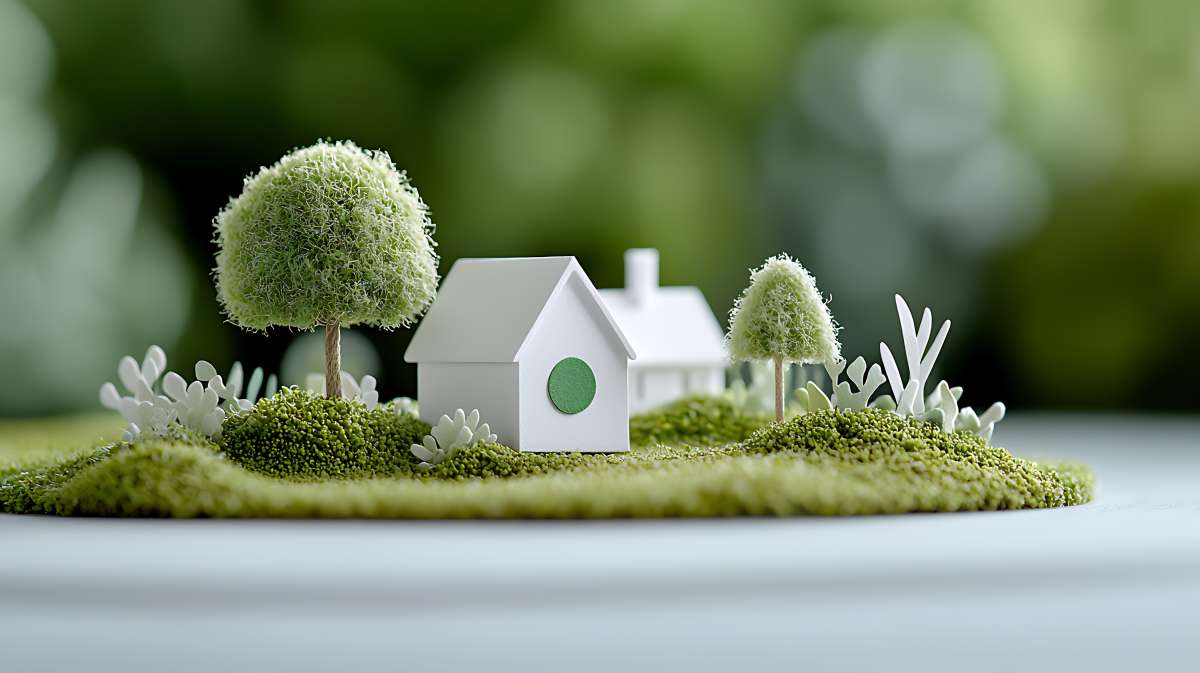 AI image of a white house on green grass