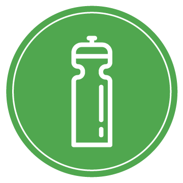 Green Circle Icon with water bottle in center