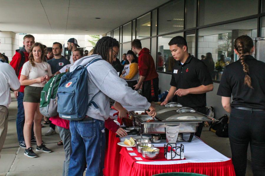 Iowa State Dining offered hot dogs and veggie dogs at the Celebration event. 