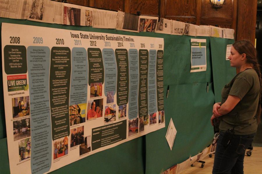 A poster was made of all the sustainable efforts that has happened Iowa State University since the beginning of the Office of Sustainability 10 year ago.  